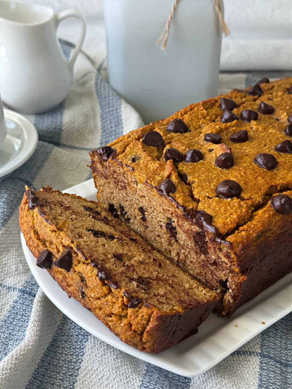 close up of gluten free almond flour pumpkin bread recipe