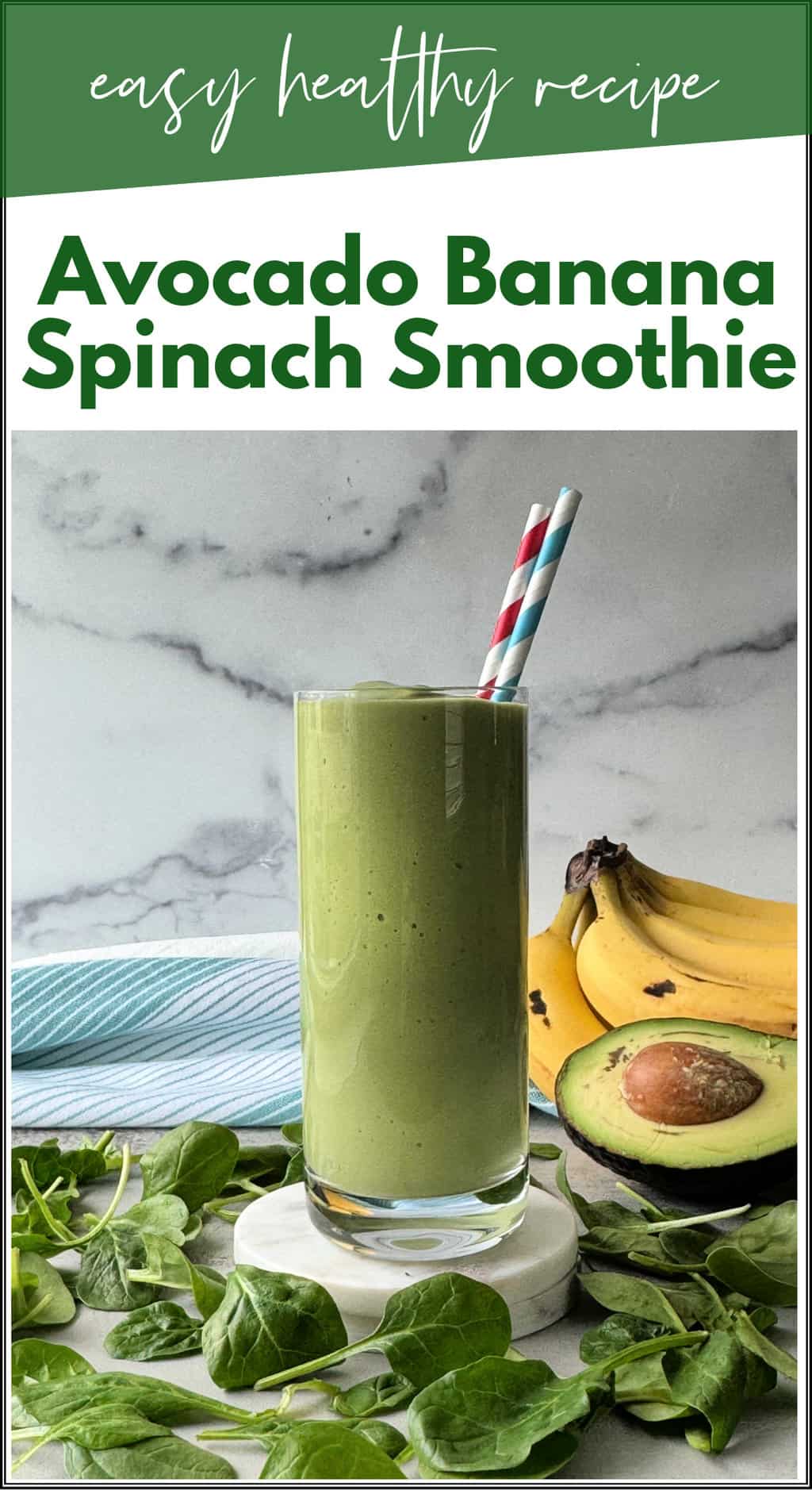 Creamy Avocado Banana Spinach Smoothie Recipe