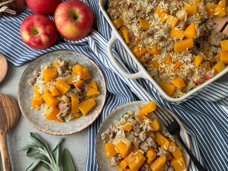 feature Sausage and Squash Casserole Recipe with Apples