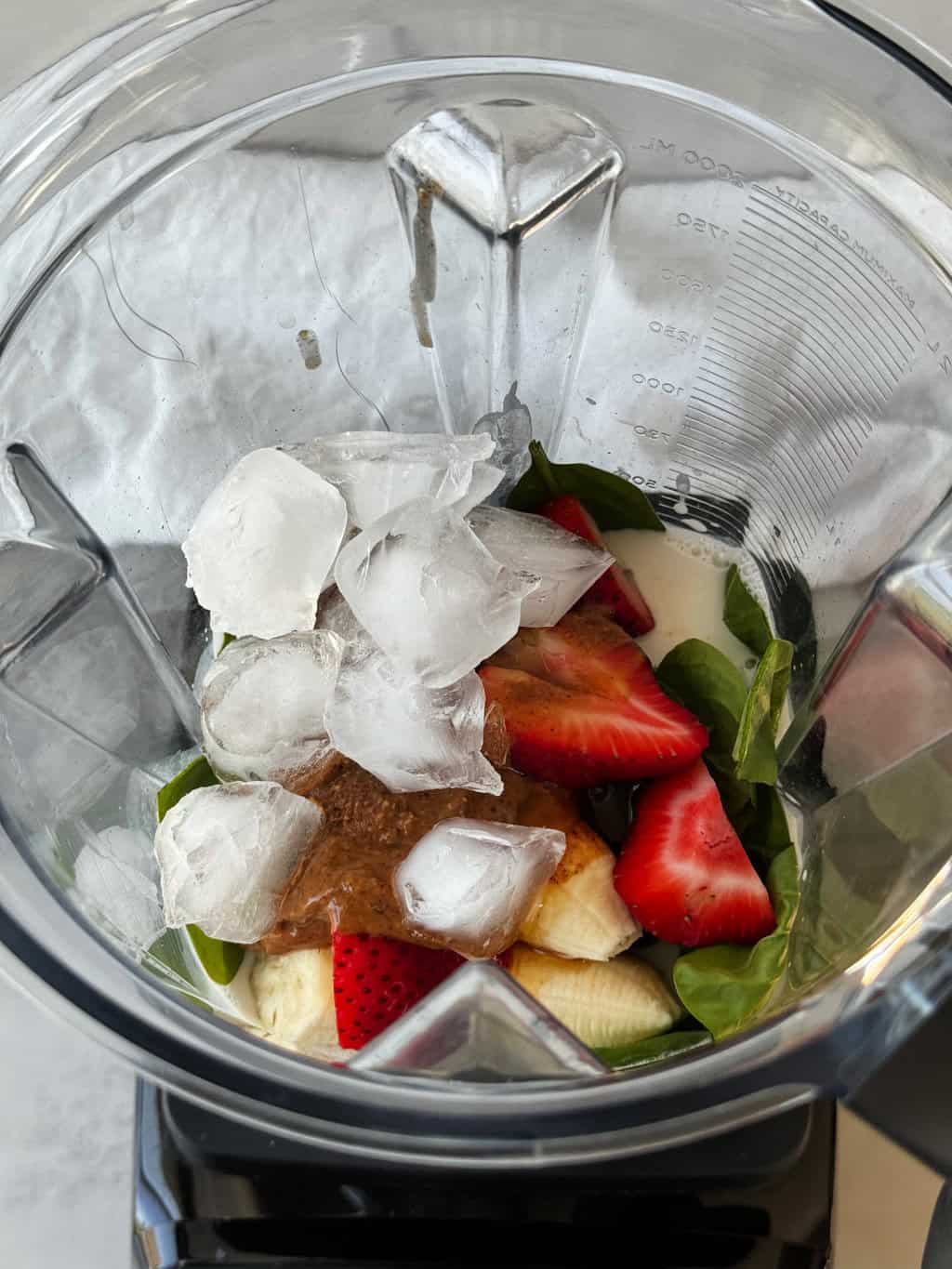 ice cubes in blender
