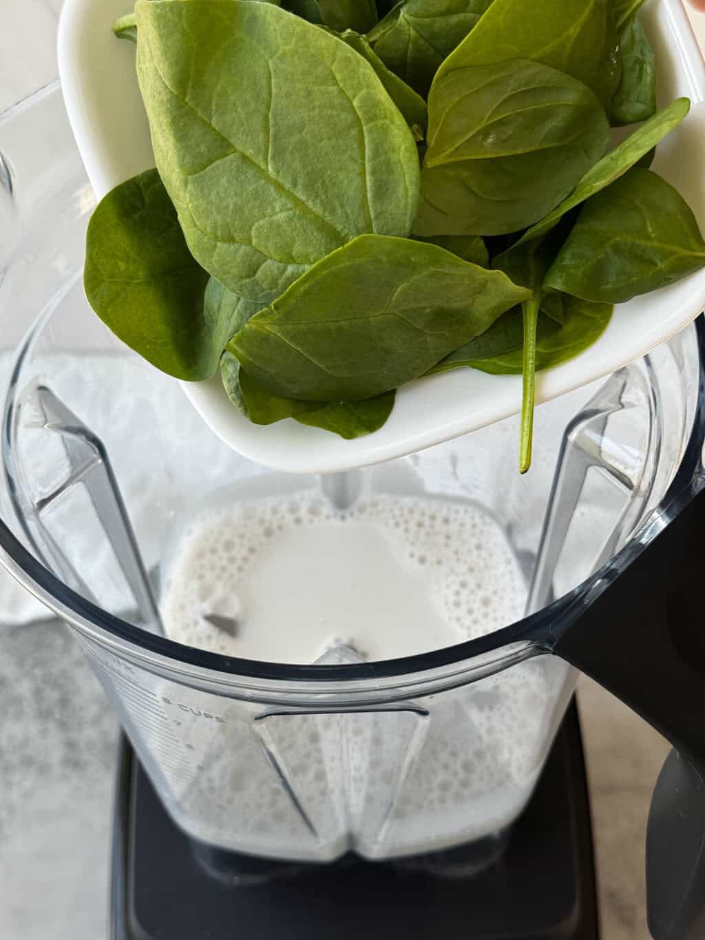 add spinach to blender