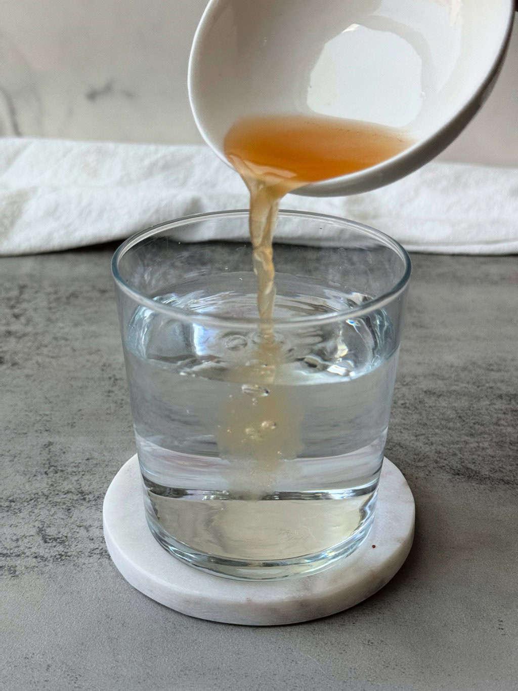 add acv to the glass of water