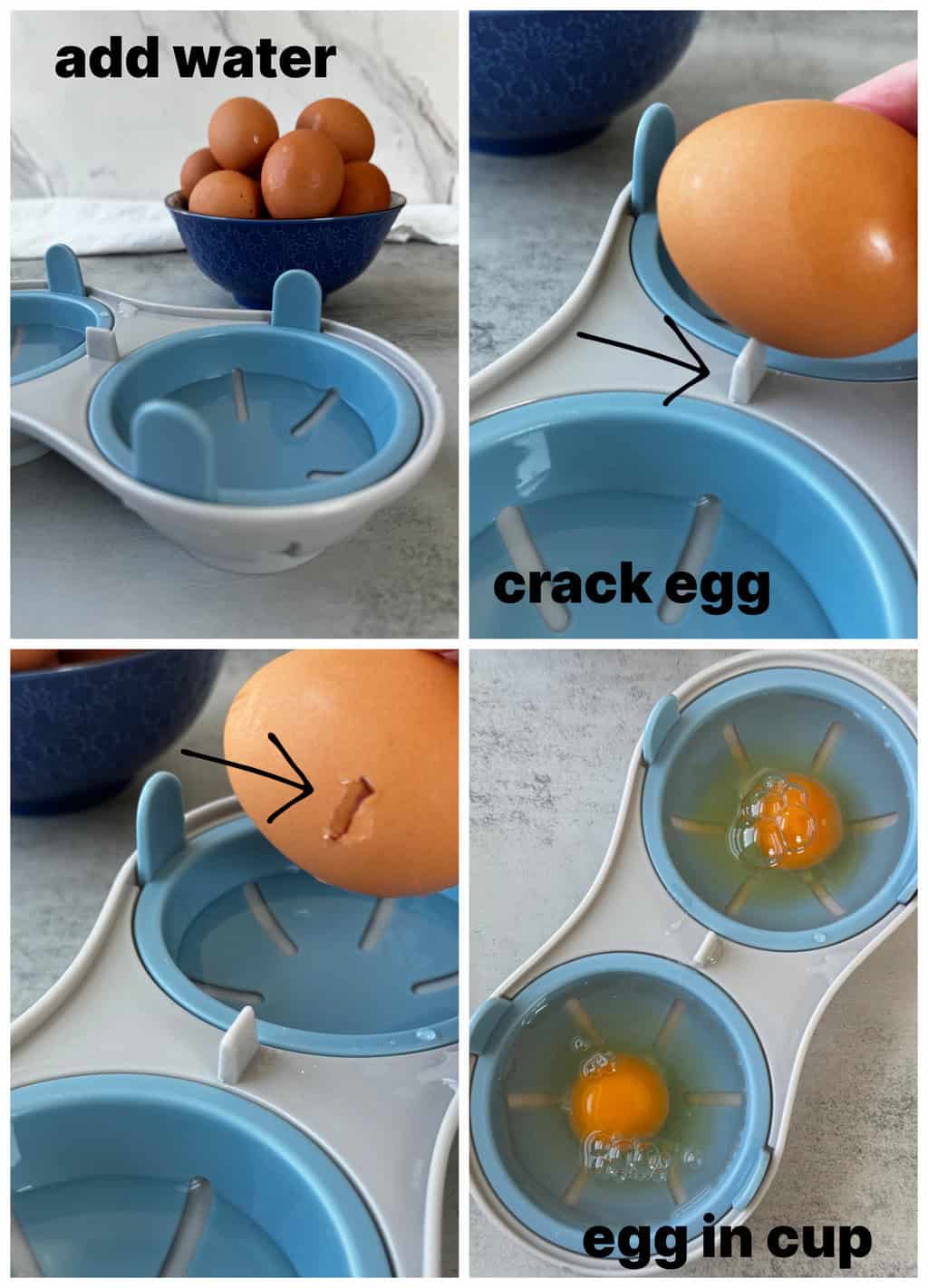step by step for poaching eggs in microwave egg poacher