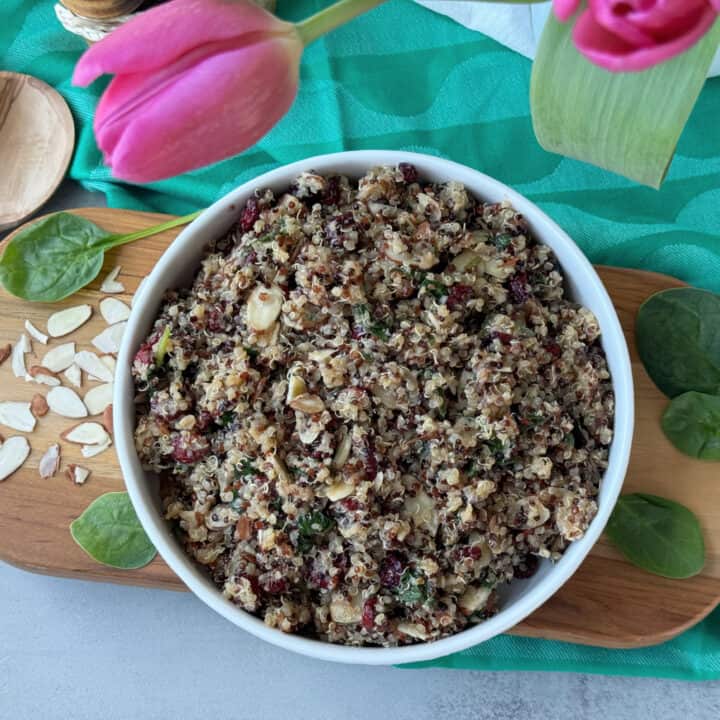 balsamic quinoa cranberry salad recipe with almonds