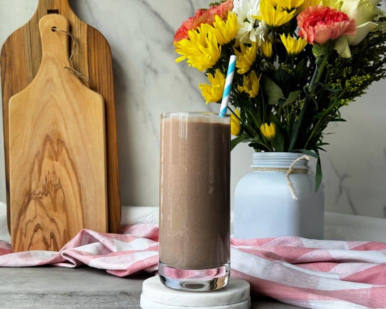 banana coconut peanut butter protein smoothie for breakfast