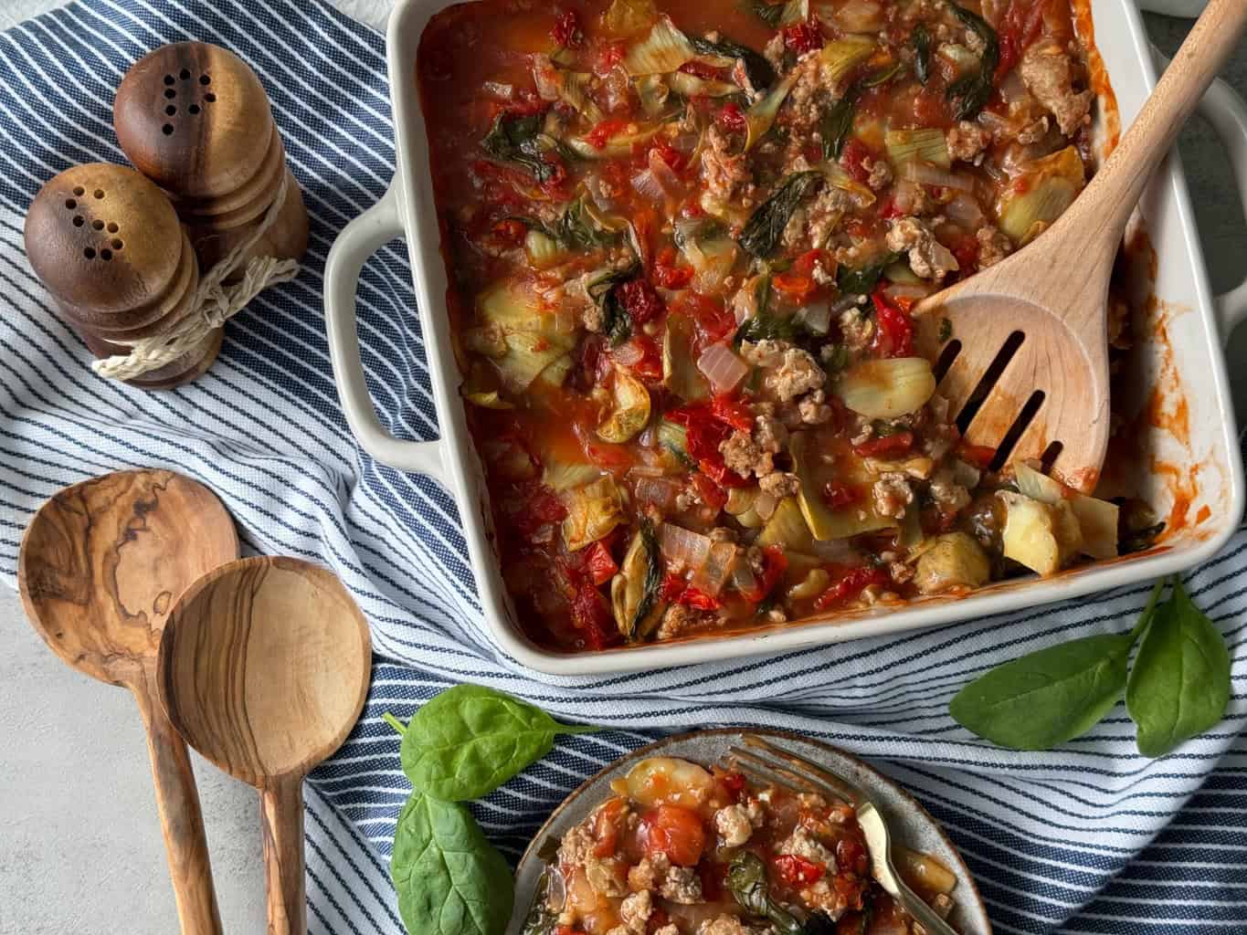chicken artichoke spinach casserole recipe