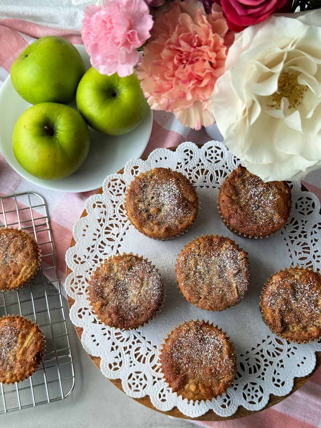 Healthy Apple Muffin Recipe with Raisins on platter