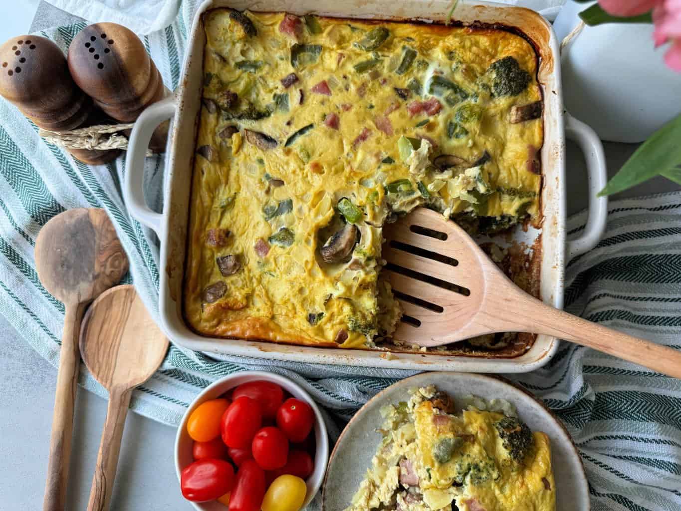 healthy farmers breakfast casserole recipe with ham
