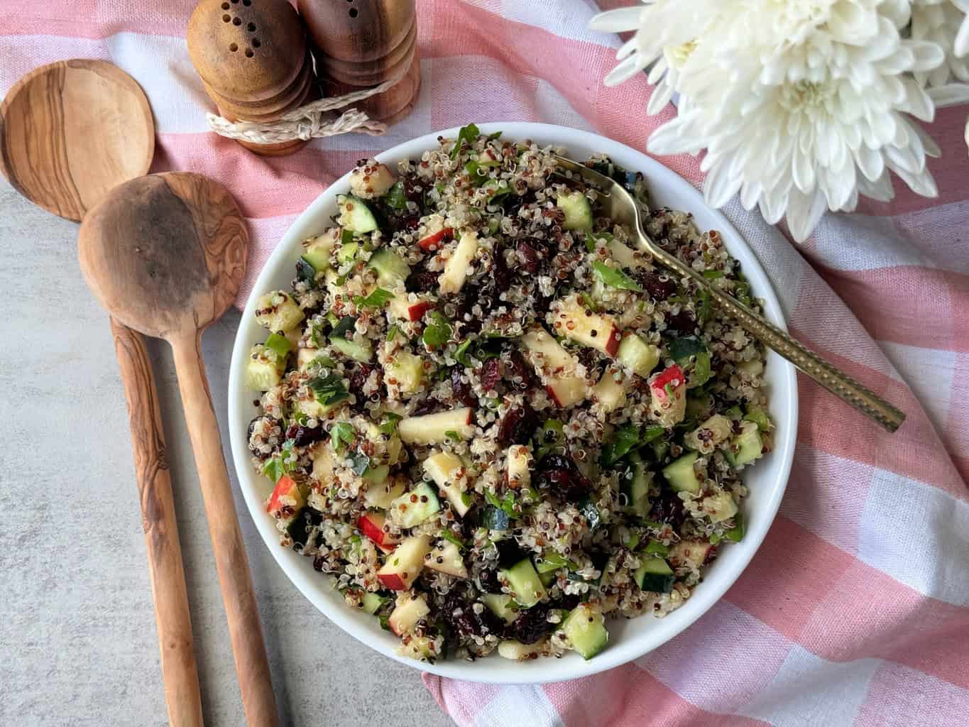 lemon ginger quinoa salad with cranberries